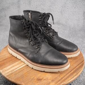 Steve Madden Eisen Black Leather Boots Mens Size 8 Combat Fur Lined Flaw Steve Madden | Shoes | Steve Madden Mens Troops Combat Boot  main image 3